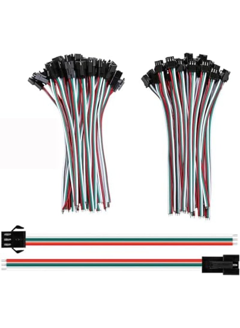SYOSI JST SM 3 Pin Connectors with 15cm 20AWG Wire, Female/Male LED Connector for WS2812B WS2811 WS2812 WS2814 SK6812 CCT LED Strip Lights (20 Pcs，Black) - Image 1