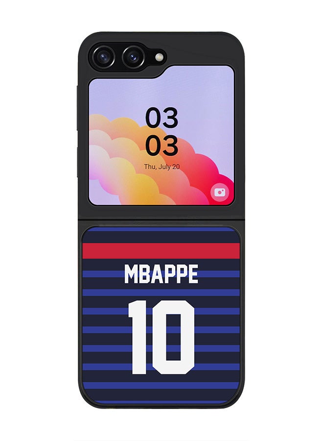 Stylizedd Rugged Black edge case for Samsung Galaxy Z Flip5, Slim fit Soft Case Flexible Rubber Edges Anti Drop TPU Gel Thin Cover -  Football Team - France, Player Name - Mbappe - Image 1