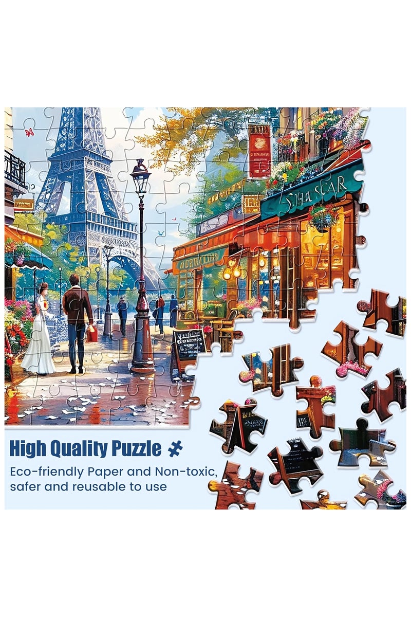 1000-Piece Jigsaw Puzzle, Charming Paris Scene Jigsaw Puzzle, DIY Toys for Creative Gift Home Decor, Challenging Mini Jigsaw Puzzle with Micro Pieces, Educational and Decompression Activity  for Adults & Teens - Image 2