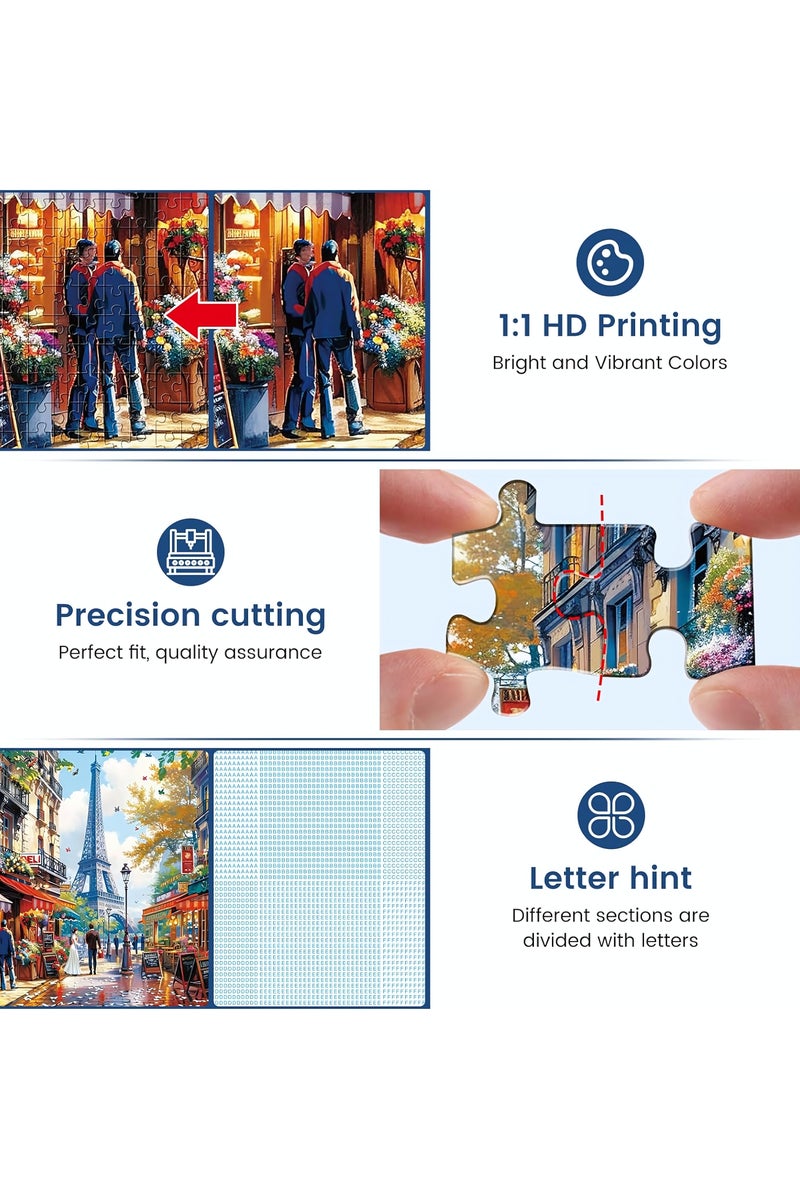 1000-Piece Jigsaw Puzzle, Charming Paris Scene Jigsaw Puzzle, DIY Toys for Creative Gift Home Decor, Challenging Mini Jigsaw Puzzle with Micro Pieces, Educational and Decompression Activity  for Adults & Teens - Image 3