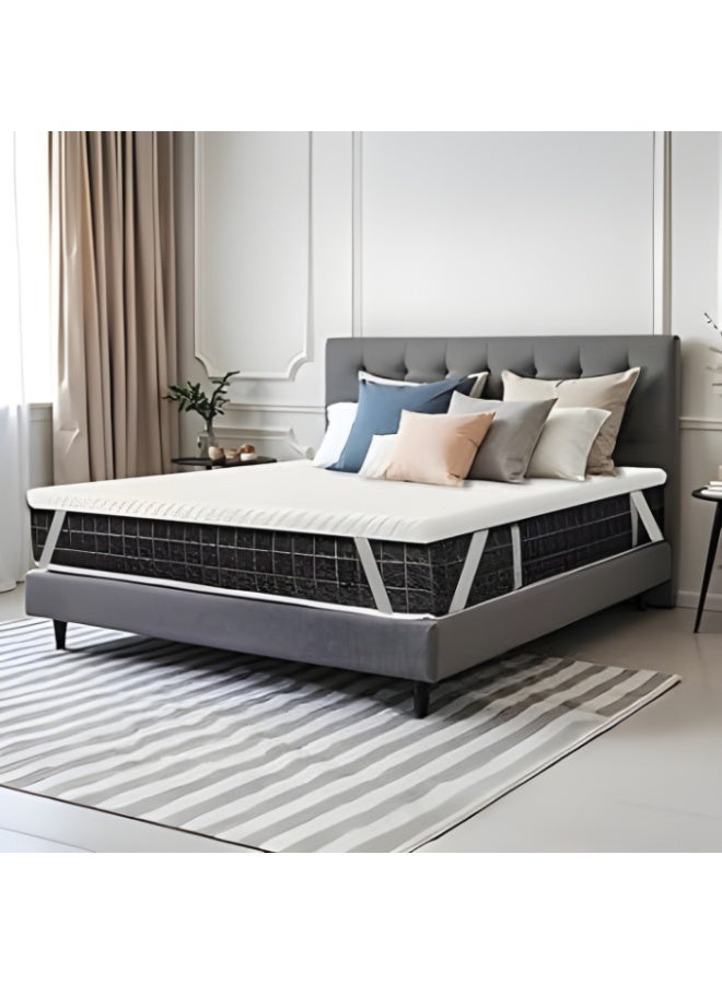 EASELIVING Twin Mattress Topper - 5cm Medium Soft Foam Mattress Topper | Breathable & Washable Cover | Cooling Bed Topper for Pressure Relief | Elastic Bands for Secure Fit (120x200 cm) - Image 2