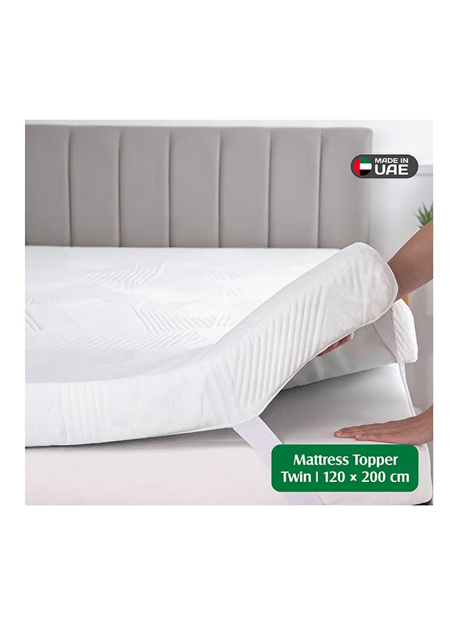 EASELIVING غطاء مرتبة مزدوج - غطاء مرتبة إسفنجي ناعم متوسط ​​الحجم 5 سم | غطاء مسامي وقابل للغسل | غطاء سرير تبريد لتخفيف الضغط | أربطة مطاطية لملاءمة آمنة (200 × 120 سم) - Image 1