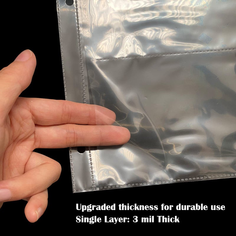 tutata Currency Sleeves,50Pcs Page Protectors for 3 Ring Binder, 3-Pocket Banknote Sleeves, 8.5 x 11, Dollar Bill Holder for Collectors, Paper Sleeves for Currency Holder, Banknotes Album, Money Binder - Image 5