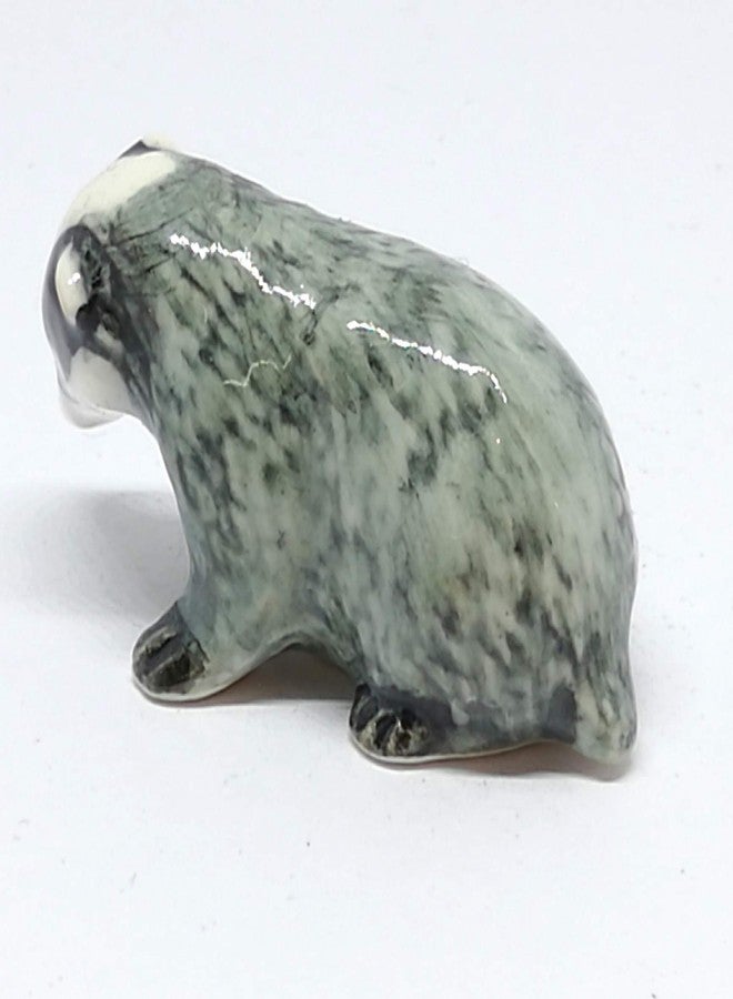ZOOCRAFT Tiny Ceramic Badger Figurine Craft Miniature Collectible Porcelain Animal Zoo - Image 4