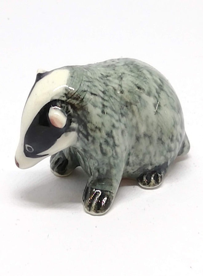 ZOOCRAFT Tiny Ceramic Badger Figurine Craft Miniature Collectible Porcelain Animal Zoo - Image 5
