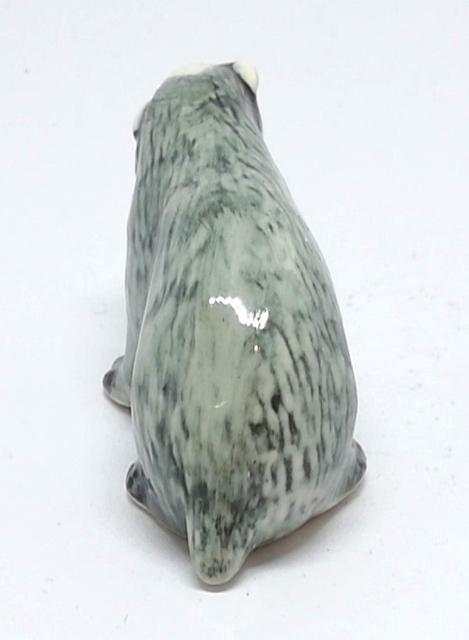 ZOOCRAFT Tiny Ceramic Badger Figurine Craft Miniature Collectible Porcelain Animal Zoo - Image 3