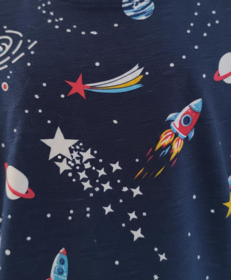 ANTHRILO Summer Solar Dreams Girls Short Sleeve Pyjama Set - Navy - Image 5