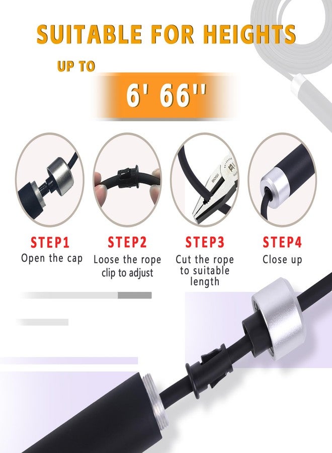 ongfuwu Jump Rope, 3/2 lb Weighted Jump Rope for Fitness Men and Women, Adjustable Jump Rope, Non-Slip Grip Steel Wire Skipping Ropes for Adult and Children, Athletic Fitness Exercise Jumping Rope - Image 5