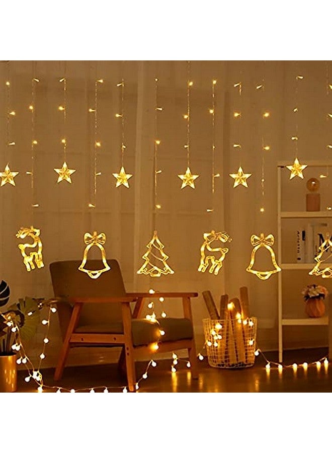 the purple tree The Purple Tree Christmas Reindeer LED Curtain Lights -2.5 M (Pack of 1) Warm White, Lights for Christmas, Christmas Lights, Led Curtain Light, Festive Light, - Image 1