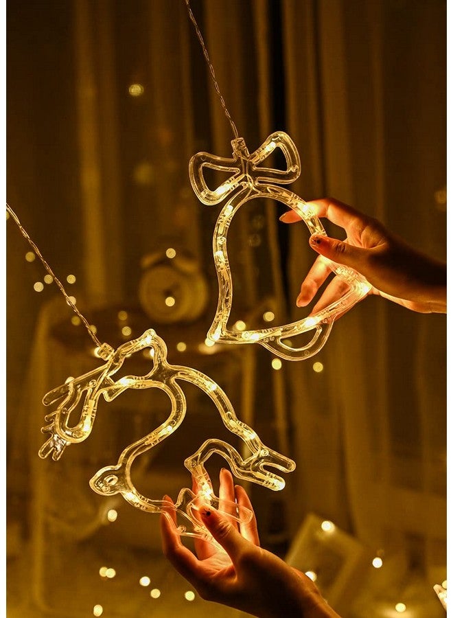 the purple tree The Purple Tree Christmas Reindeer LED Curtain Lights -2.5 M (Pack of 1) Warm White, Lights for Christmas, Christmas Lights, Led Curtain Light, Festive Light, - Image 4