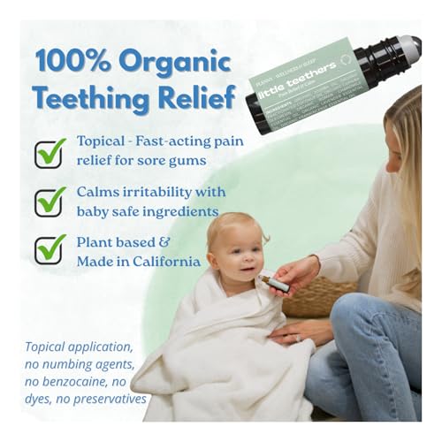 PLENNY Little Teethers Baby Teething Roller – 100% Organic Essential Oil Relief for Sore Gums, Fussiness & Sleep, Chamomile, Lavender, Frankincense – Safe 3 Months+, Made in USA, 10ml - Image 2