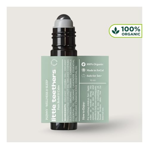 PLENNY Little Teethers Baby Teething Roller – 100% Organic Essential Oil Relief for Sore Gums, Fussiness & Sleep, Chamomile, Lavender, Frankincense – Safe 3 Months+, Made in USA, 10ml - Image 3