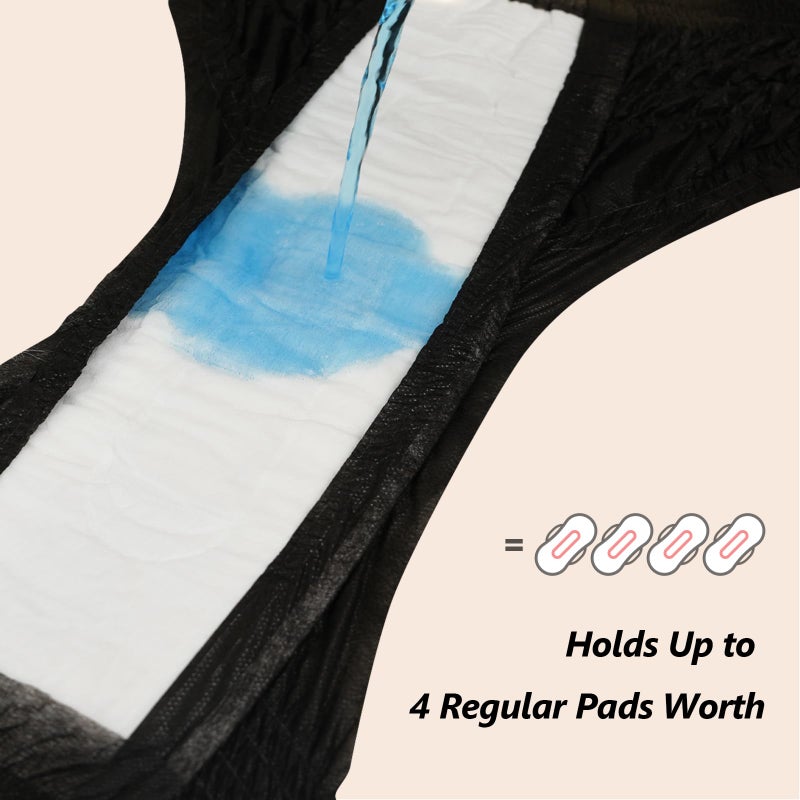 MOLLIS Disposable Period Underwear for Women, Postpartum Panties, Maternity Knickers Heavy Flow Leak Proof, Black, Small/Medium, 16 Count - Image 4