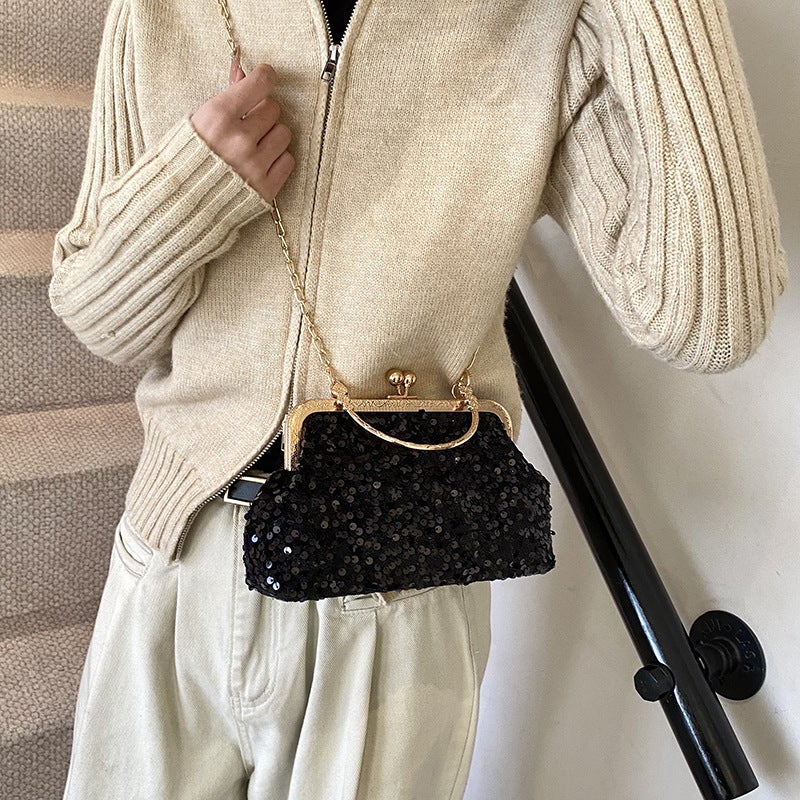 Beautiful Korean Banquet Bag Fashion Women'S Shoulder Chain Bag Women'S Crossbody Sequin Shell Bag - Image 4