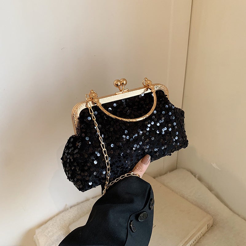 Beautiful Korean Banquet Bag Fashion Women'S Shoulder Chain Bag Women'S Crossbody Sequin Shell Bag - Image 2