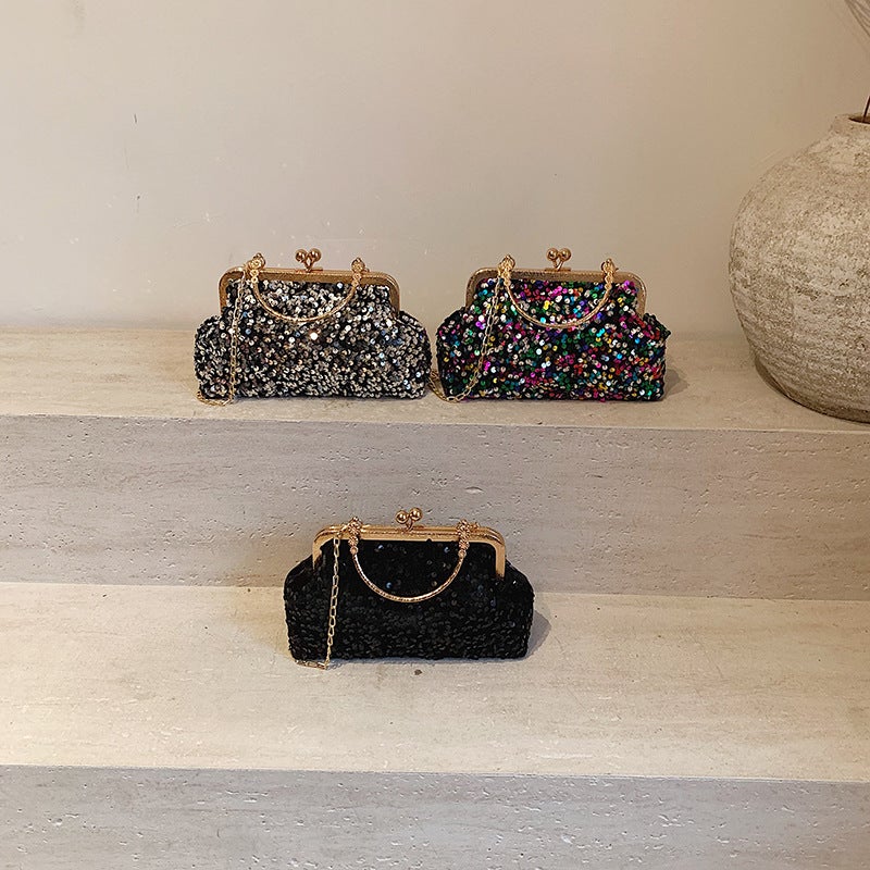 Beautiful Korean Banquet Bag Fashion Women'S Shoulder Chain Bag Women'S Crossbody Sequin Shell Bag - Image 3