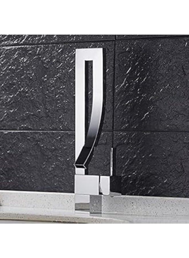 Countertop-mounted faucet, hot and cold water bathroom mixer tap, 360° rotating faucet