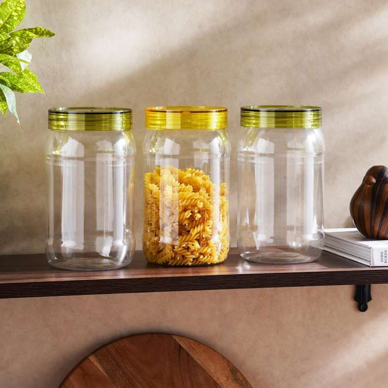 Pan Home Nedda 3-Piece Clear Storage Jars for Kitchen