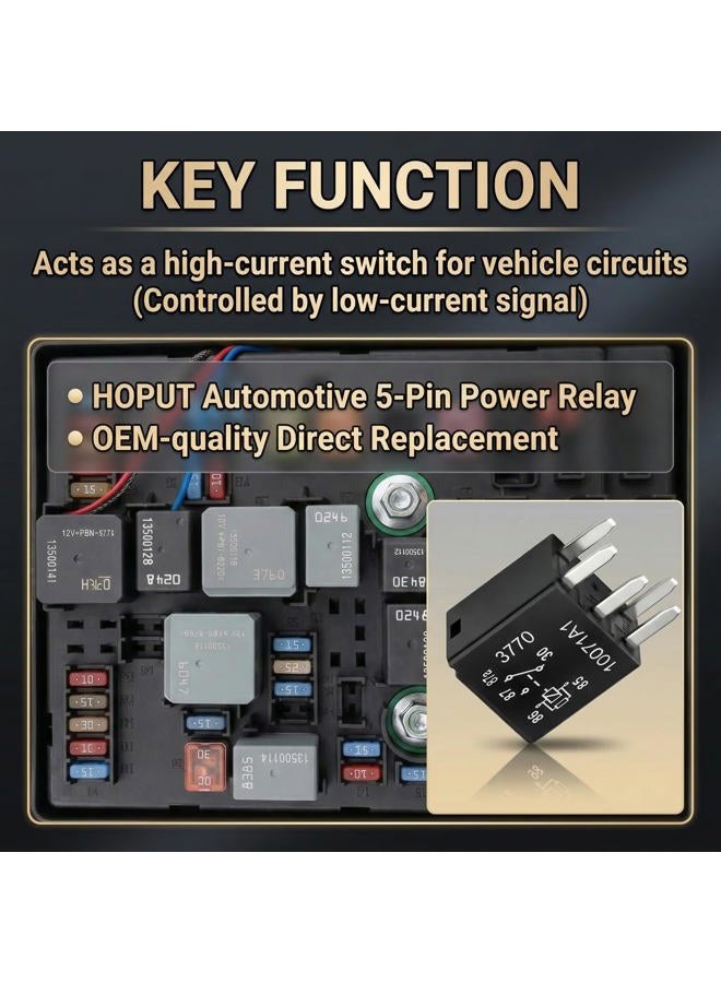 HOPUT 2pcs G8V-RH-1C7T-R-DC12 - Power Relay, 12vdc 7866 D1780C 301-1C-C-R1-U01 GM Original Equipment Black Multi-Purpose Relay Fuel Pump Relay - Image 3