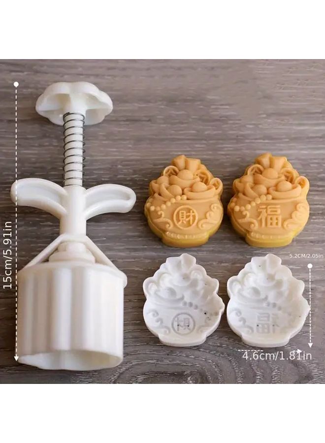 Food Grade 50g Polypropylene Pastry Mold Hand Press Mooncake Set 2 Pieces - Image 3