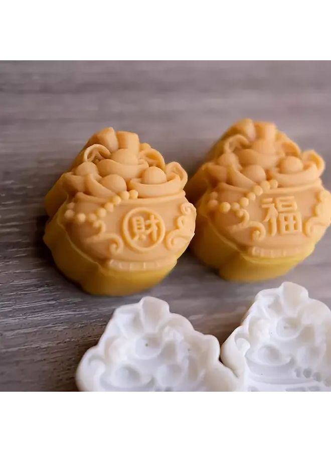 Food Grade 50g Polypropylene Pastry Mold Hand Press Mooncake Set 2 Pieces - Image 2
