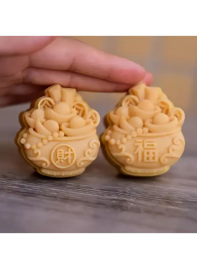 Food Grade 50g Polypropylene Pastry Mold Hand Press Mooncake Set 2 Pieces - Image 4