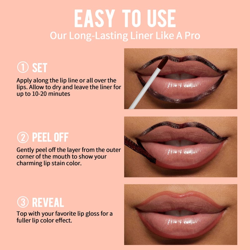 iMethod Lip Stain - Lip Liner Stain, Peel Off Lip Stain with Tweezer, Natural Long Lasting, Waterproof, Easy to Use, Stay On All Day, Cocoa - Image 5