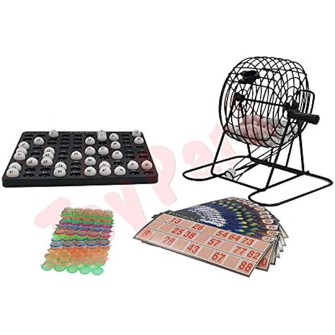 Toy Park Black  White Classic Tambola Housie Game Indoor Family Fun Game Bingo Roller Balls Tombola Deluxe Number Board Set Party Games for Kids  Adults - Image 2