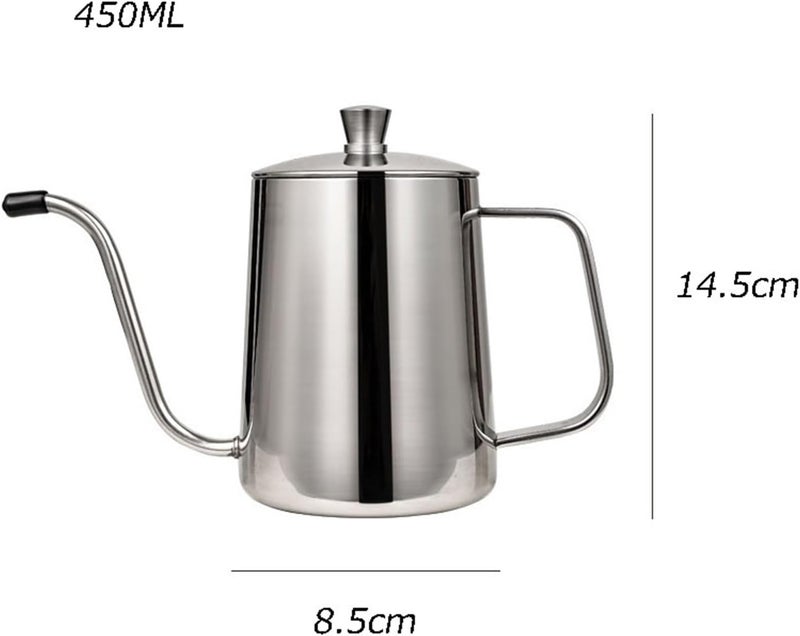 GRFIT Coffee Kettle 304 Stainless Steel Coffee Filter Cup Long Spout Thin Mouth Share Pot Brewing Pot Coffee Utensils Hand Brew Coffee Maker Flow Spout for Coffee and Tea, XXCCHH-2021 - Image 2