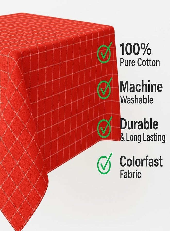 CRAZYWEAVES 100% Cotton Tablecloth for 4 Seater Dining Table (48 X 62) Inches Soft, Durable & Washable Fabric - Perfect for Everyday and Festive Use - Image 3