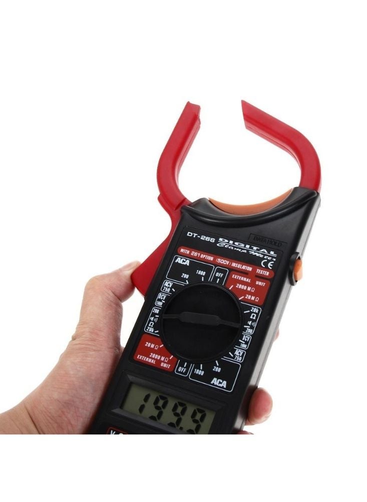 بريميم مقياس متعدد رقمي بمشبك "دي تي-٢٦٦" - جهاز محمول لاختبار التيار المتردد/المستمر والأمبير والفولتية - Image 2