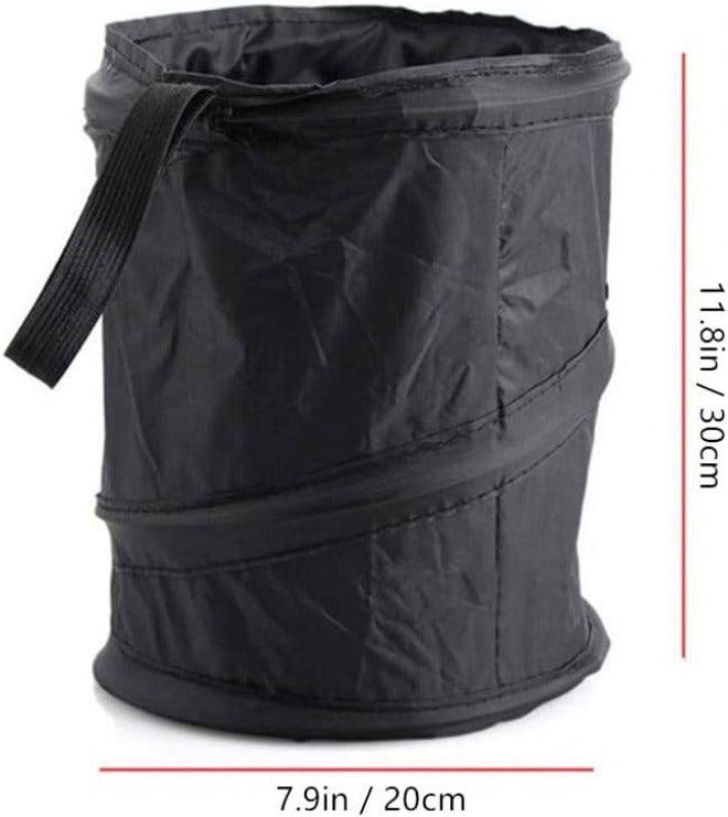 AISIBO Collapsible Car Trash Can, Car Auto Garbage Trash Can Black Portable Garbage Can, Waste Basket Rubbish Bin - Image 2