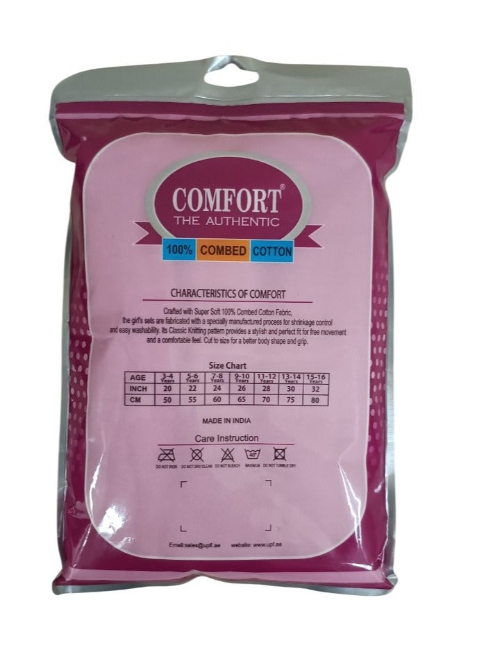 COMFORT THE AUTHENTIC 3pc Girls Vest cotton rib white  - Image 4