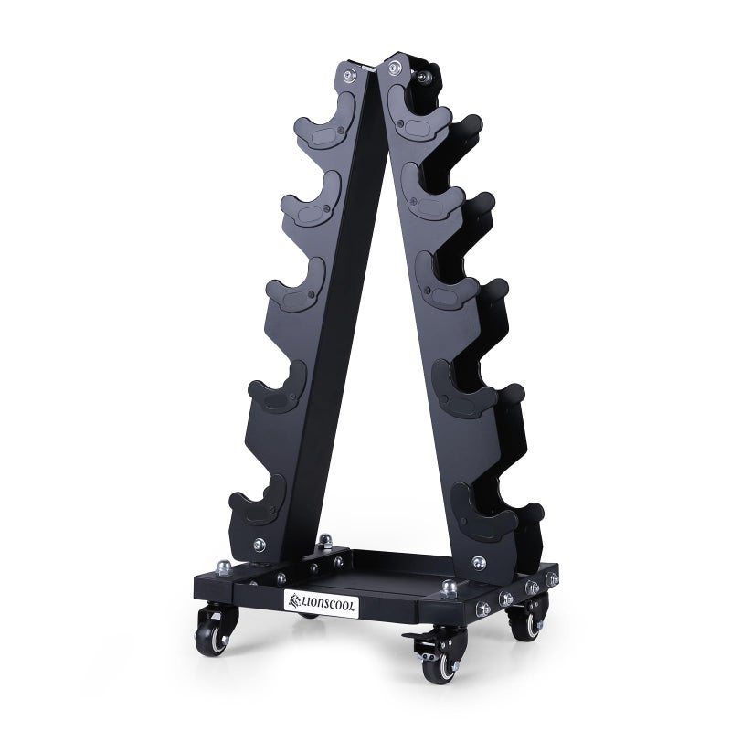 LIONSCOOL Premium Dumbbell Rack Only, with Side Racks for Neoprene/Vinyl Coated Dumbbells Only (Small, 200 LBS) - Image 1