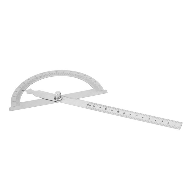 Stainless Steel Goniometer Protractor 0 180 Degree Angle Ruler 150 200mm Workshop Tool - Image 3