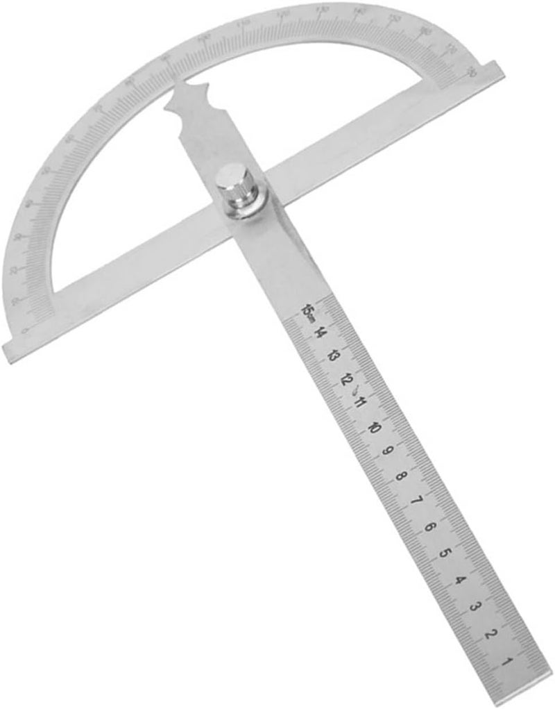 Stainless Steel Goniometer Protractor 0 180 Degree Angle Ruler 150 200mm Workshop Tool - Image 1