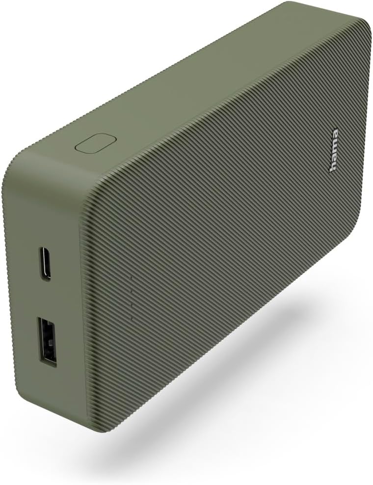 Hama 20000mAh Power Bank, Fast Charging Portable Charger, Dual USB-C & USB-A Ports, LED Display, Compatible with iPhone Samsung iPad, Travel Battery Pack - Image 1