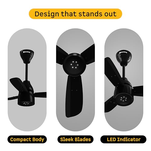 atomberg Renesa Enzel 600mm Newly Launched BLDC Ceiling Fan with Remote | BEE 5 star | High Air Delivery | LED Speed Indicator | Low Noise | Sleek Design | Power Saving | 3 Year Warranty | Gloss Black - Image 2