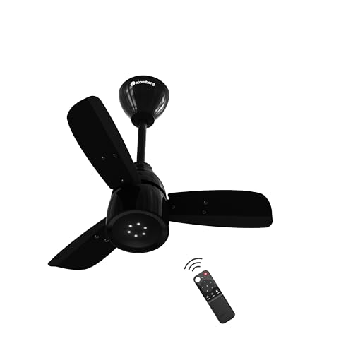 atomberg Renesa Enzel 600mm Newly Launched BLDC Ceiling Fan with Remote | BEE 5 star | High Air Delivery | LED Speed Indicator | Low Noise | Sleek Design | Power Saving | 3 Year Warranty | Gloss Black - Image 1