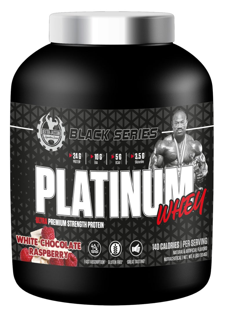 DEXTER JACKSON Black Series Platinum Whey - Ultra Premium Strength Whey & Isolate Protein -White Chocolate Raspberry, 4lbs - Image 1