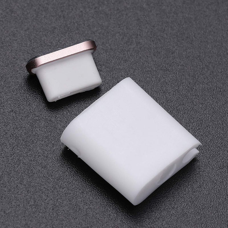 White USB C Port Plugs 2 Pack Aluminum Alloy Dust Waterproof Protector Easy Insert Remove - Image 4