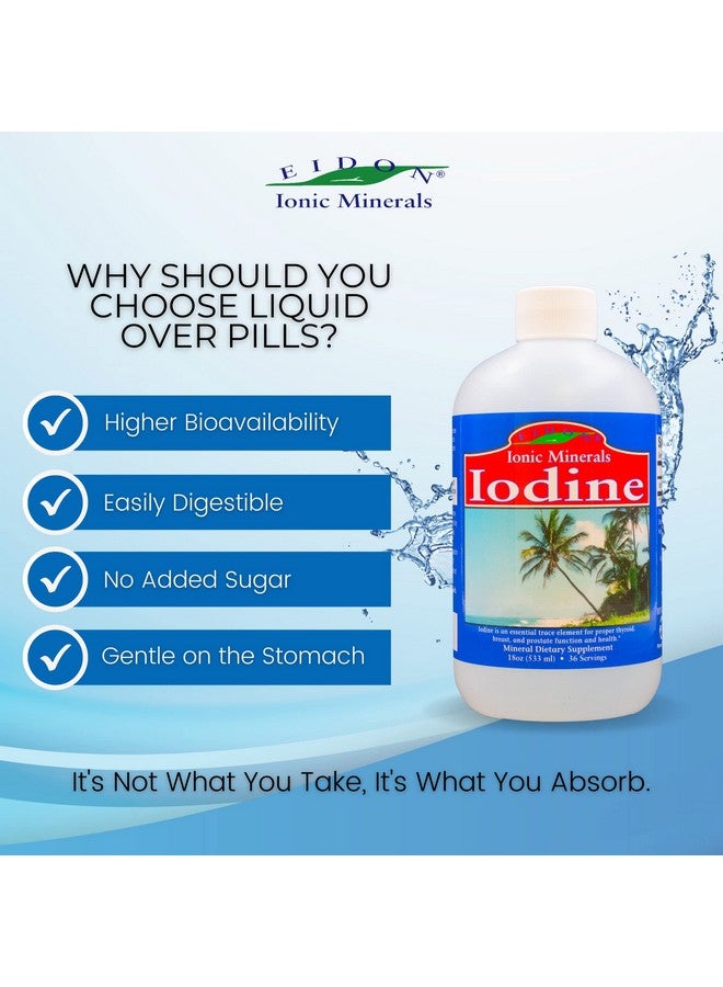 Eidon Ionic Minerals Potassium Iodide Supplement - Liquid Iodine Drops, Supports Energy Levels and Thyroid Health, Bioavailable, No Additives or Preservatives - Potassium Iodide Drops, 18 oz - Image 3