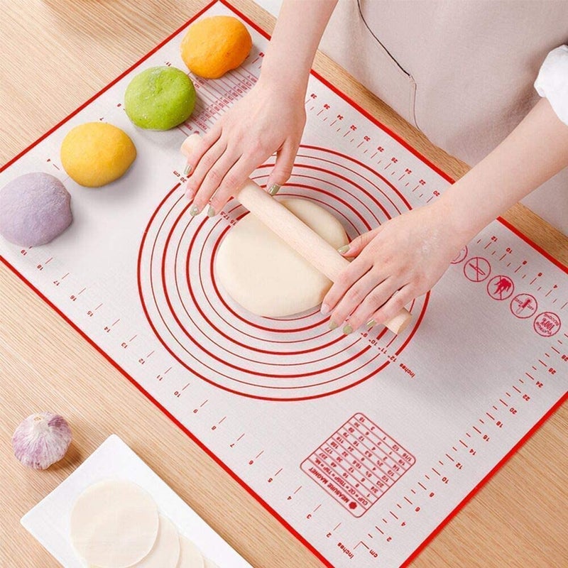Stadash NonStick Silicone Pastry Mat with Measurements 40x60cm Large Baking Mat for Dough Rolling Kneading Fondant Cookie Pizza Making NonSlip Silicone Mat for Kitchen Countertop - Image 1