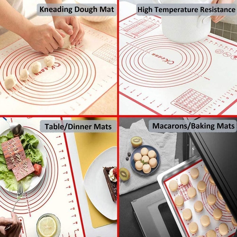 Stadash NonStick Silicone Pastry Mat with Measurements 40x60cm Large Baking Mat for Dough Rolling Kneading Fondant Cookie Pizza Making NonSlip Silicone Mat for Kitchen Countertop - Image 4