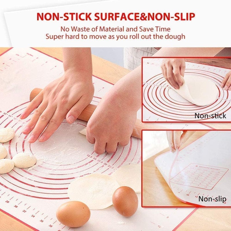 Stadash NonStick Silicone Pastry Mat with Measurements 40x60cm Large Baking Mat for Dough Rolling Kneading Fondant Cookie Pizza Making NonSlip Silicone Mat for Kitchen Countertop - Image 3