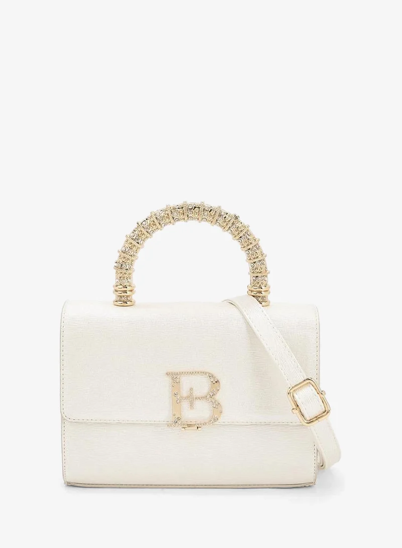Flora Bella Embellished Handle Crossbody Bag with Detachable Shoulder Strap Ramadan Collection