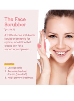 Bukela Silicone Face Scrubber Brush, Wash Brush Manual Waterproof Cleansing Skin Care Face Brushes for Cleansing and Exfoliating, Gentle Face Silicone Wash Brush for Women and Men (Pink)  - Image 2
