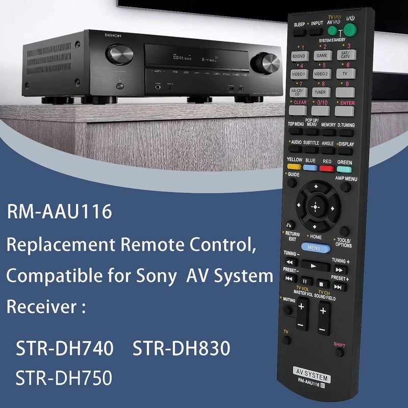 Replacement Remote Control Fit for STR-DH750 RM-AAU116 STR-DH830 RM-AAU113 for Sony Home Theater AV A/V Receiver - Image 3