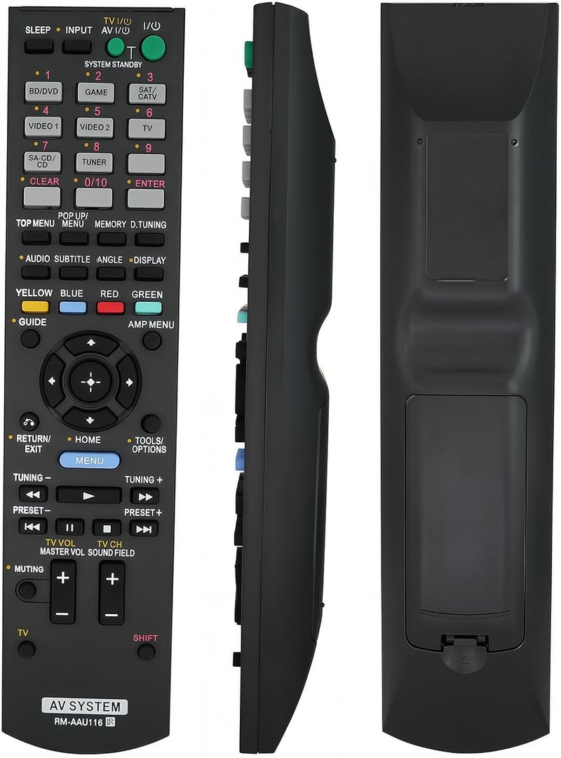 Replacement Remote Control Fit for STR-DH750 RM-AAU116 STR-DH830 RM-AAU113 for Sony Home Theater AV A/V Receiver - Image 1