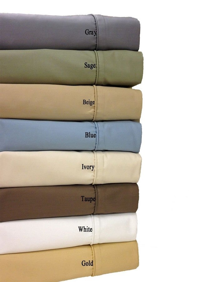 Royal Bedding ملاءة سرير رويال بيدينج ناعمة كالحرير، مصنوعة من مزيج القطن، 650 خيطًا، مقاومة للتجاعيد، مصنوعة من مزيج القطن والبوليستر بنسبة 100%، تصميم منخفض الارتفاع يناسب حتى 10 بوصات، مقاس كوين، لون الكتان - Image 3